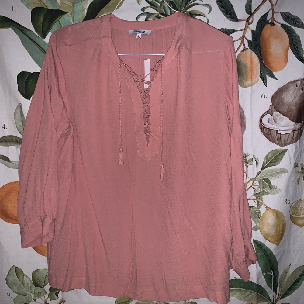 Madewell pink blouse